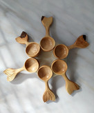 ملاقه ی چوبی آبگریز چوب گردو طرح دم ماهی